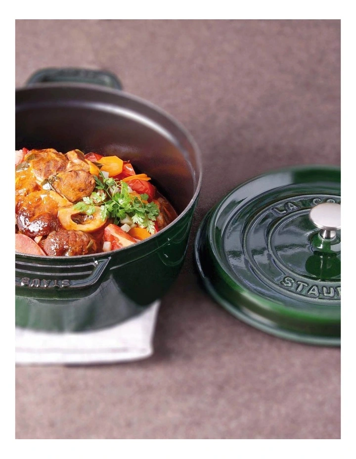 Staub 28cm/6.7L Round Cocotte Basil Green 4 Staub 28cm/6.7L Round Cocotte Basil Green - Image 2