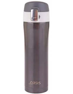 Oasis Stainless Steel Flip-Top 450ml Vacuum Flask Gunmetal