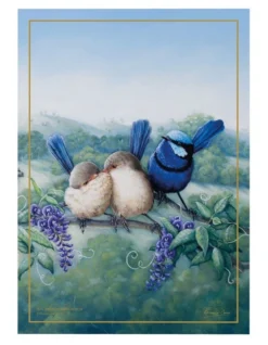 Maxwell & Williams Birds Of Australia KC 10yr Anniversary 50x70cm Tea Towel Splendid Fairy Wren Print