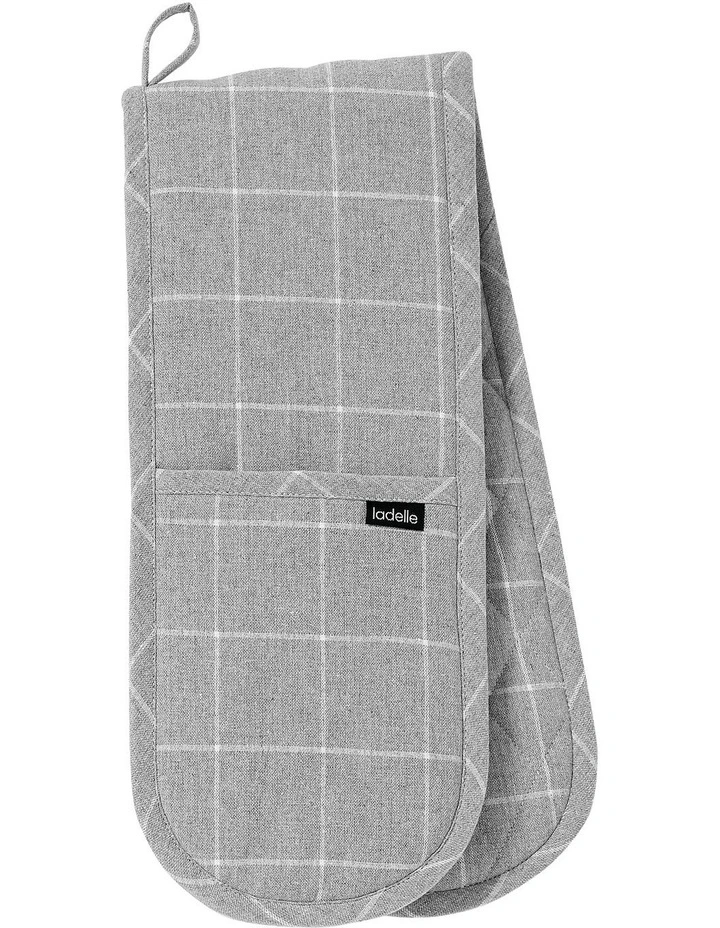 Eco Check Double Oven Mitt Grey 3 Eco Check Double Oven Mitt Grey