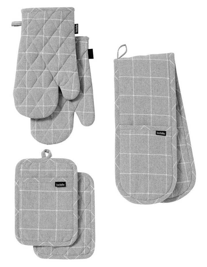 Eco Check Double Oven Mitt Grey 4 Eco Check Double Oven Mitt Grey - Image 2
