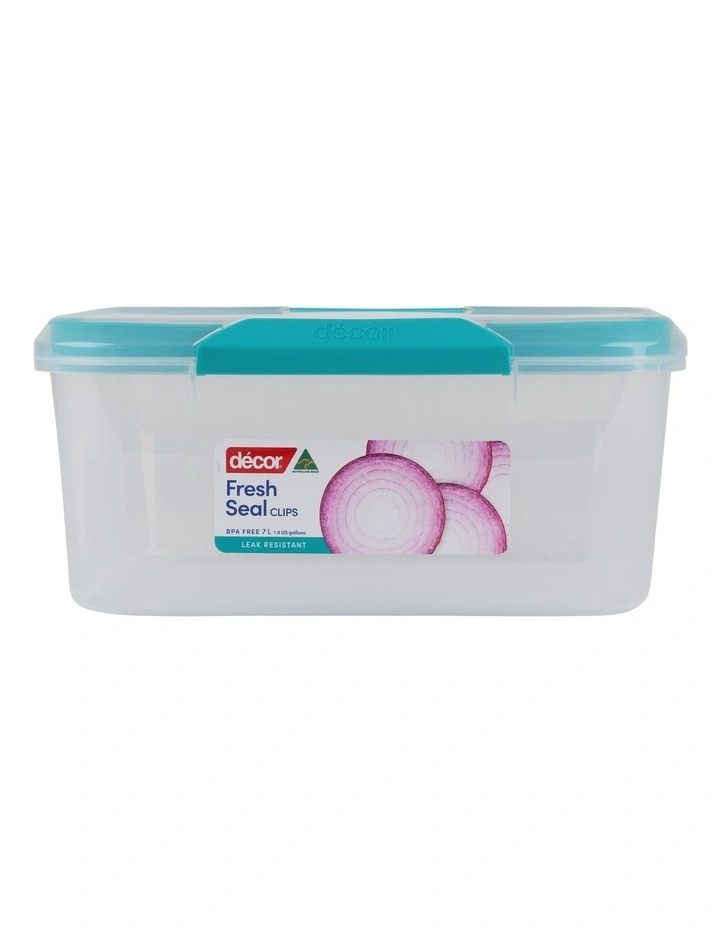 Fresh Seal Clips 7L Oblong Food Storage Clear/Teal 3 Fresh Seal Clips 7L Oblong Food Storage Clear/Teal