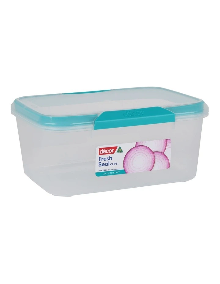 Fresh Seal Clips 7L Oblong Food Storage Clear/Teal 4 Fresh Seal Clips 7L Oblong Food Storage Clear/Teal - Image 2