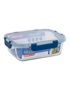 Deluxe Clips 1L Glass Oblong Food Storage Blue 5 Deluxe Clips 1L Glass Oblong Food Storage Blue -Kitchen Essentials Shop 802679500 2 720x928
