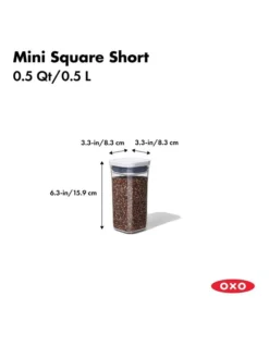 OXO Good Grips POP 2.0 Mini Square Airtight Container In Clear 15 OXO Good Grips POP 2.0 Mini Square Airtight Container In Clear -Kitchen Essentials Shop 804910420 7 720x928