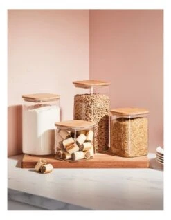 Square Bamboo And Glass Storage Canister With Lid 1300ml 9 Square Bamboo And Glass Storage Canister With Lid 1300ml -Kitchen Essentials Shop 835121260 4 720x928