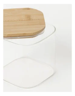 Square Bamboo And Glass Storage Canister With Lid 900ml 8 Square Bamboo And Glass Storage Canister With Lid 900ml -Kitchen Essentials Shop 835121350 3 720x928