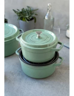Staub Round Cocotte 20cm Sage Green 13 Staub Round Cocotte 20cm Sage Green -Kitchen Essentials Shop 838036090 6 720x928