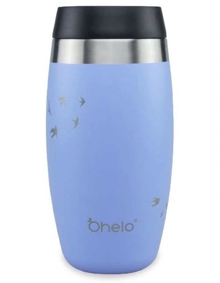 Blue Tumbler With Etched Swallows 4 Blue Tumbler With Etched Swallows - Image 2