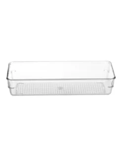 Box Sweden Crystal Plastic Storage Tray Home Kitchen Office Organiser 24x8cm -Kitchen Essentials Shop 852354820 3 720x928