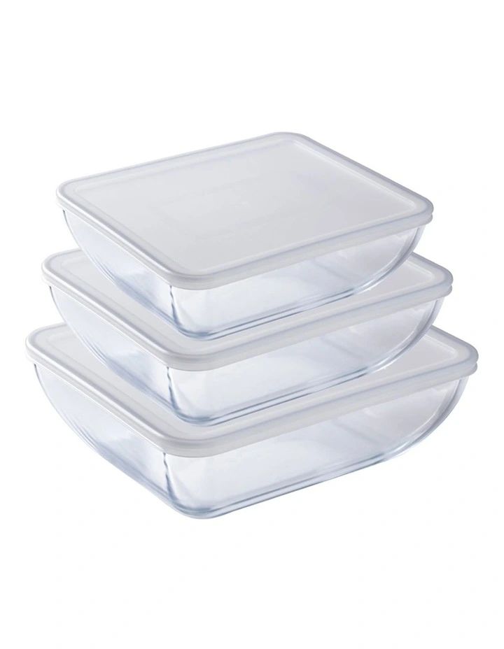 6 Piece Storage Set (3 Dishes 3 Lids) 3 6 Piece Storage Set (3 Dishes 3 Lids)