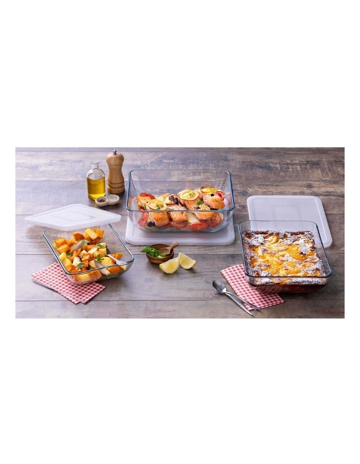 6 Piece Storage Set (3 Dishes 3 Lids) 5 6 Piece Storage Set (3 Dishes 3 Lids) - Image 3