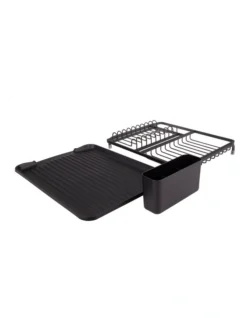 Aluminium Dish Rack W/ Draining Board Black -Kitchen Essentials Shop 883463950 7 720x928