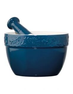 Olive Mortar & Pestle In Midnight Blue