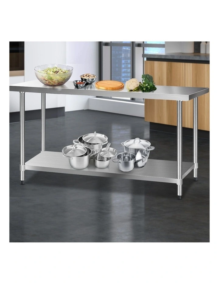Commercial Stainless Steel Kitchen Bench 1829 X 61mm Silver 5 Commercial Stainless Steel Kitchen Bench 1829 X 61mm Silver - Image 3