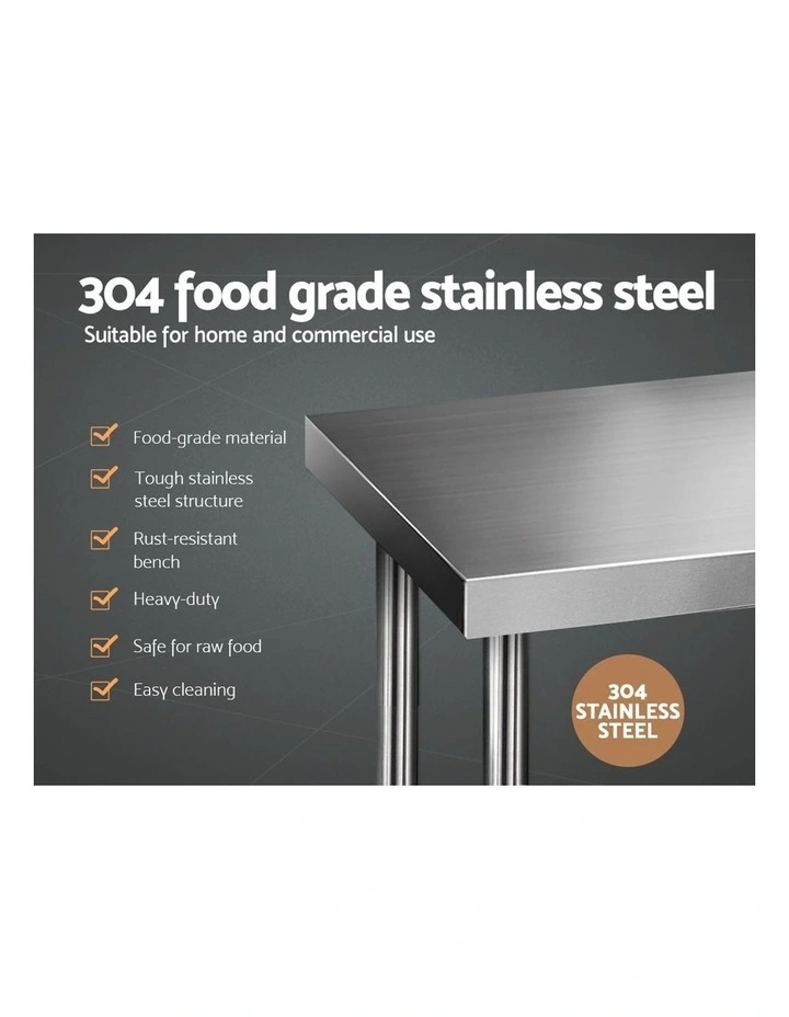 Commercial Stainless Steel Kitchen Bench 1829 X 61mm Silver 6 Commercial Stainless Steel Kitchen Bench 1829 X 61mm Silver - Image 4