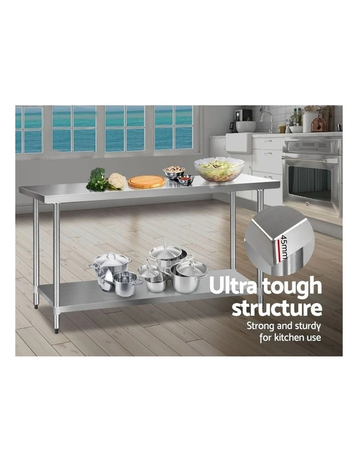 Commercial Stainless Steel Kitchen Bench 1829 X 61mm Silver 7 Commercial Stainless Steel Kitchen Bench 1829 X 61mm Silver - Image 5