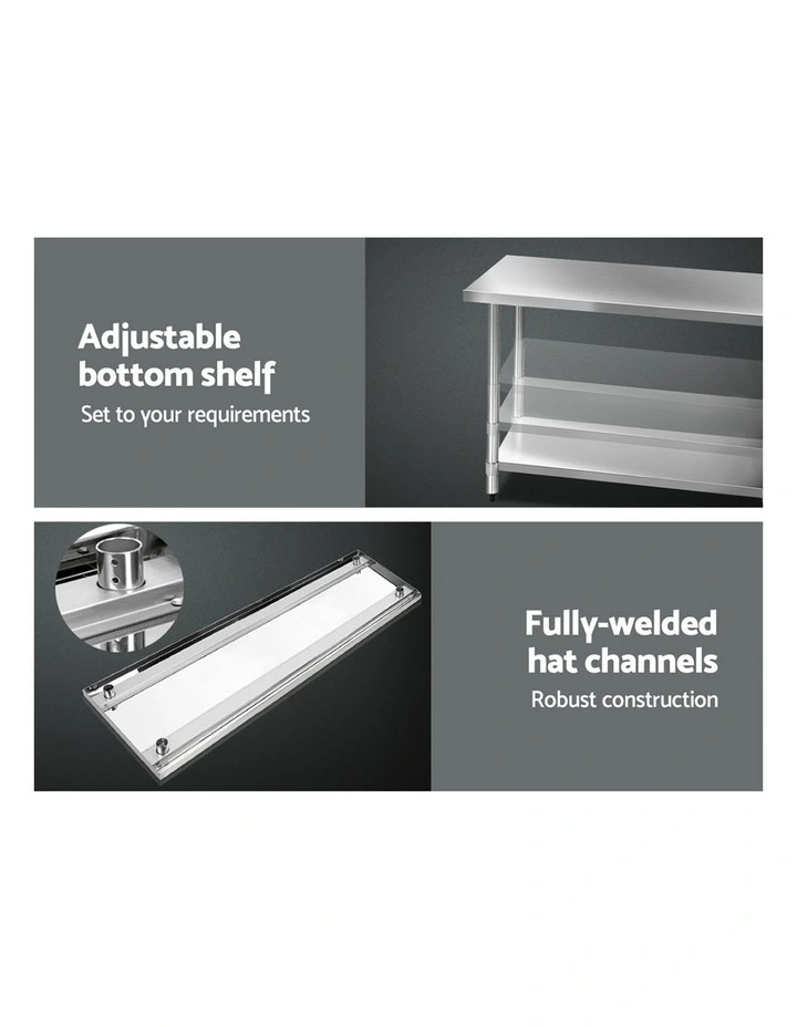 Commercial Stainless Steel Kitchen Bench 1829 X 61mm Silver 8 Commercial Stainless Steel Kitchen Bench 1829 X 61mm Silver - Image 6