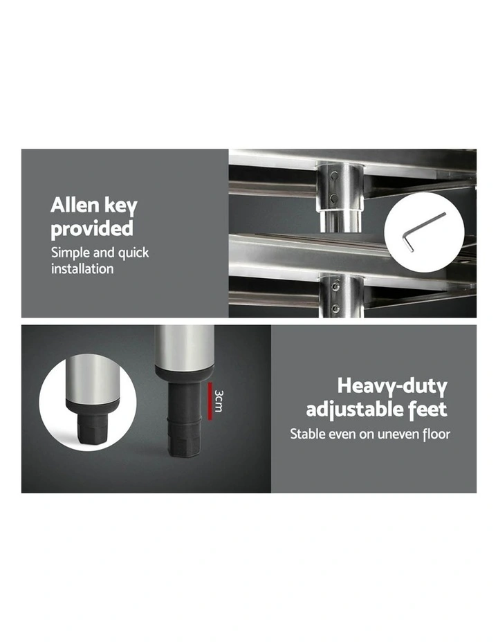 Commercial Stainless Steel Kitchen Bench 1829 X 61mm Silver 9 Commercial Stainless Steel Kitchen Bench 1829 X 61mm Silver - Image 7