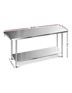 Commercial Stainless Steel Kitchen Bench 43 Food Prep Table 1829x76mm Silver -Kitchen Essentials Shop 925307830 2 720x928
