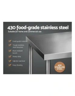 Commercial Stainless Steel Kitchen Bench 43 Food Prep Table 1829x76mm Silver -Kitchen Essentials Shop 925307830 4 720x928