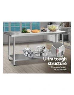 Commercial Stainless Steel Kitchen Bench 43 Food Prep Table 1829x76mm Silver -Kitchen Essentials Shop 925307830 5 720x928