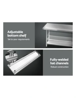 Commercial Stainless Steel Kitchen Bench 43 Food Prep Table 1829x76mm Silver -Kitchen Essentials Shop 925307830 6 720x928