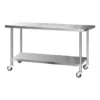 Commercial Stainless Steel Kitchen Bench Prep Table W/ Wheels 1829x76mm Silver 2 Commercial Stainless Steel Kitchen Bench Prep Table W/ Wheels 1829x76mm Silver -Kitchen Essentials Shop 925307920 1 720x928
