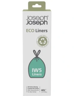 Joseph Joseph Eco Liners Recycled Bin Liners 40L 20 Pack In Grey