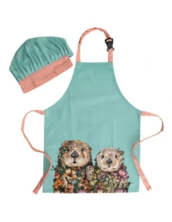 Maxwell & Williams Marini Ferlazzo Wild Planet Kids Apron & Hat Set Sea Otters In Blue