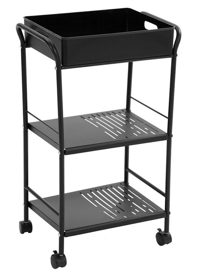 Move 3 Tier Kitchen Cart 74.5cm In Black 3 Move 3 Tier Kitchen Cart 74.5cm In Black