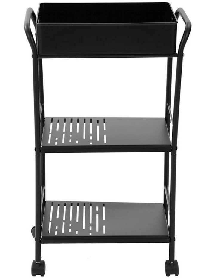 Move 3 Tier Kitchen Cart 74.5cm In Black 4 Move 3 Tier Kitchen Cart 74.5cm In Black - Image 2