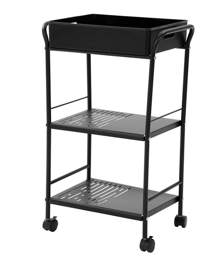 Move 3 Tier Kitchen Cart 74.5cm In Black 5 Move 3 Tier Kitchen Cart 74.5cm In Black - Image 3