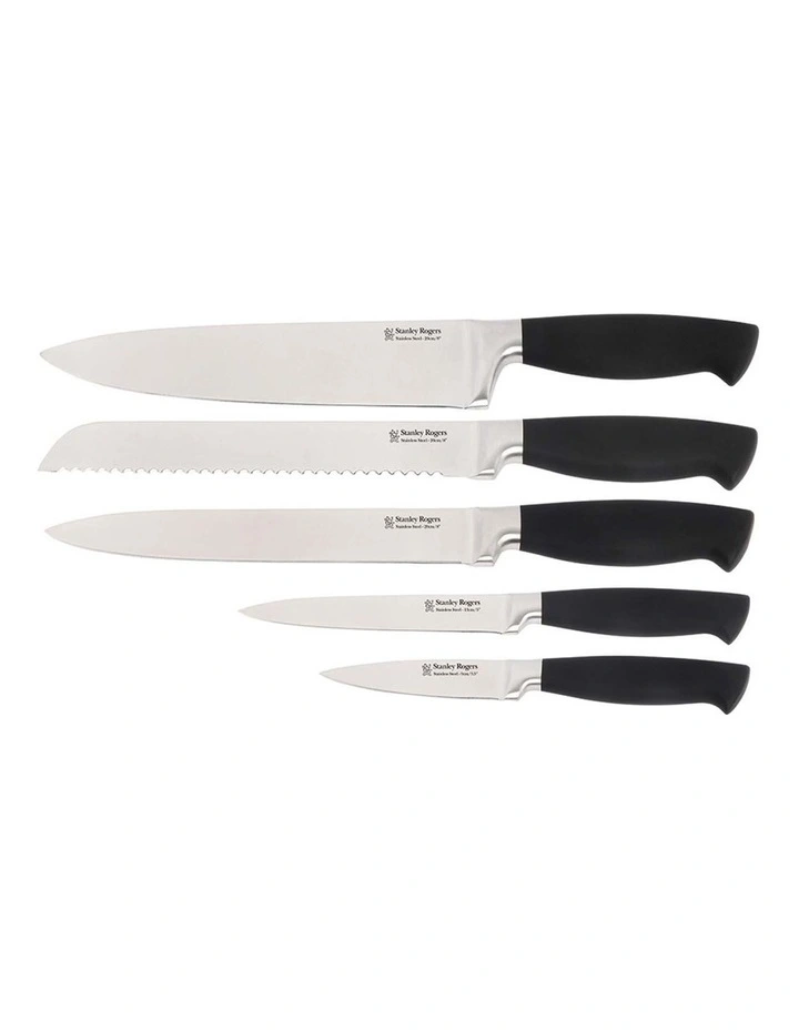 Oval Knife 6 Piece Block In Matte Black 5 Oval Knife 6 Piece Block In Matte Black - Image 3
