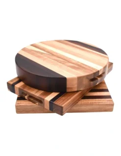 Round Chopping Board Mixed Wood 38x38x6cm In Brown -Kitchen Essentials Shop 955716040 5 720x928
