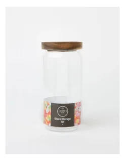 Glass Storage Jar With Acacia Lid 1000ml In Clear -Kitchen Essentials Shop 961810390 5 720x928