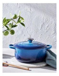 Le Creuset Signature Round Casserole 24cm/ 4.2Lt In Azure Blue -Kitchen Essentials Shop 968243320 6 720x928