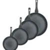 4 Piece Fry Pan Set 20cm 24cm 28cm 30cm In Black